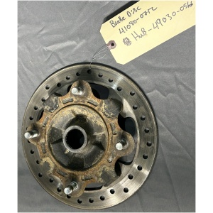 49030-0566 Used Kawasaki KRX 1000 UTV Front Wheel Hub Includes Rotor.